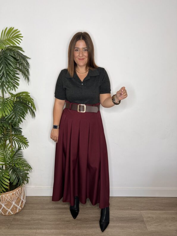 vestido combinado GRANATE moda mujer joven tendencia moda 2025
