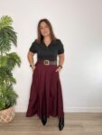 vestido combinado GRANATE moda mujer joven tendencia moda 2025