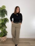pantalón pinza cintura alta