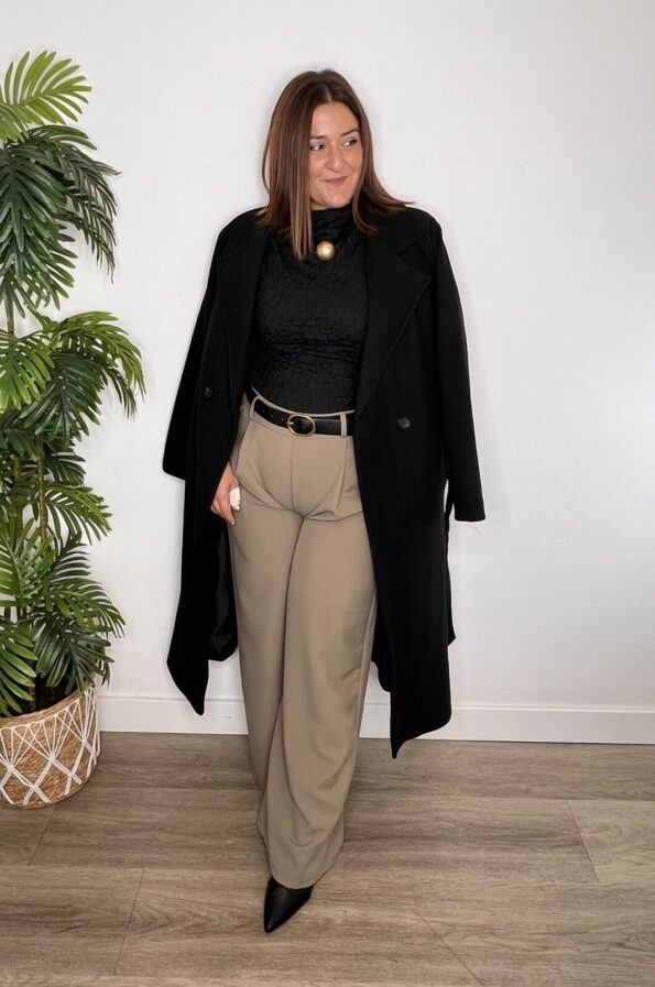 pantalón pinza cintura alta