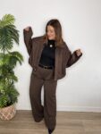 pantalon traje pinza con cinturón mujer oficina joven tendencia moda