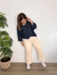 jeans recto tobillero color crema petit moda mujer joven