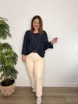 jeans recto tobillero color crema petit moda mujer joven