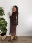 blazer chaqueta ante moda mujer marrón chocolate tendencia joven