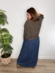 falda denim larga vuelo moda mujer joven tendencias