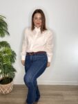 jeans flare desgastado medio moda mujer joven vaquero campana