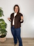 blazer chaqueta ante moda mujer marrón chocolate tendencia joven