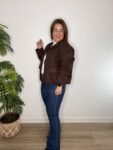 blazer chaqueta ante moda mujer marrón chocolate tendencia joven