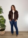 blazer chaqueta ante moda mujer marrón chocolate tendencia joven