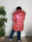 plumas metalizado pelo moda mujer tendencia invierno abrigos
