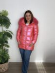 plumas metalizado pelo moda mujer tendencia invierno abrigos