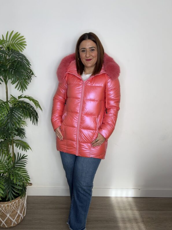 plumas metalizado pelo moda mujer tendencia invierno abrigos