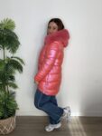plumas metalizado pelo moda mujer tendencia invierno abrigos