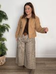 Chaqueta paño con cuello de micropana tendencia moda mujer