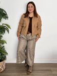 Chaqueta paño con cuello de micropana tendencia moda mujer