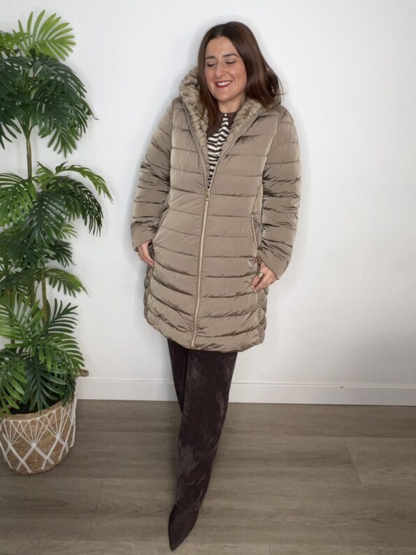 abrigo plumas con pelo moda mujer tendencias invierno