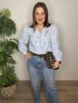 camisas cayetanas cuadros azul moda mujer joven tendencias
