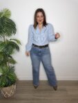 camisas cayetanas cuadros azul moda mujer joven tendencias