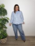camisa cayetana cuadros azul moda mujer tendencia 40 años