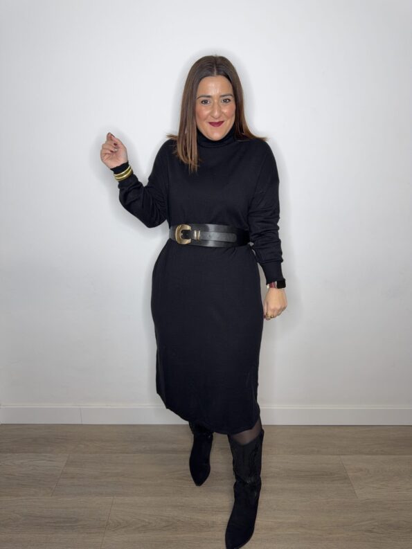 vestido punto mujer invierno tendencias negro