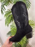Botas cowboy efecto ante negro moda mujer regalos navidad