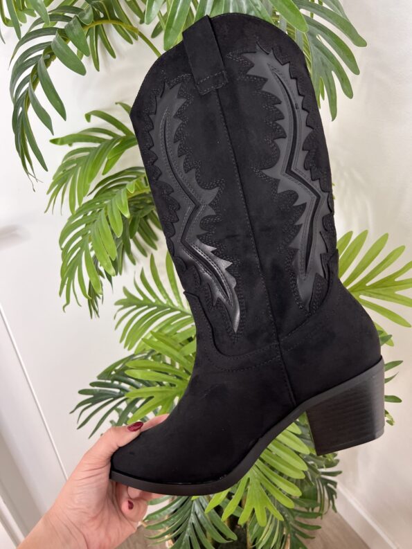 Botas cowboy efecto ante negro moda mujer regalos navidad