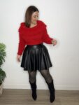 Jersey hombros al aire mujer moda navidad rojo