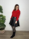 Jersey hombros al aire mujer moda navidad rojo