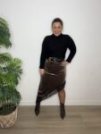 falda terciopelo asimetrica encaje