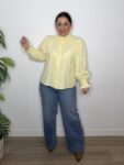 camisa cayetana nido abeja moda mujer amarillo tendencias
