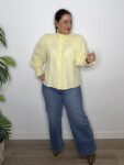 camisa cayetana nido abeja moda mujer amarillo tendencias