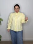 camisa cayetana nido abeja moda mujer amarillo tendencias