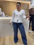 denim wide leg pantalón vaquero tendencia mujer