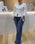 denim wide leg pantalón vaquero tendencia mujer