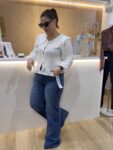 denim wide leg pantalón vaquero tendencia mujer