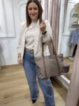 blazer manga fruncida beige mujer moda