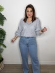Camisa boho bordados rayas moda mujer