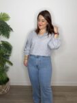 Camisa boho bordados rayas moda mujer