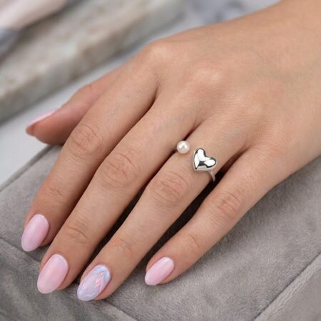 Anillo Aura de acero inoxidable elegante para mujer plata