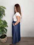 Falda larga tencel mujer fluida cintura elástica