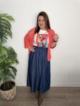 Falda larga tencel mujer fluida cintura elástica