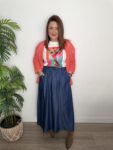 Falda larga tencel mujer fluida cintura elástica