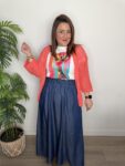 Falda larga tencel mujer fluida cintura elástica