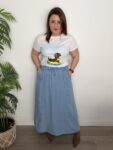 Falda larga tencel mujer fluida cintura elástica