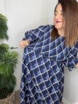vestido azul marino cuadros moda mujer joven midi bautizo comunion