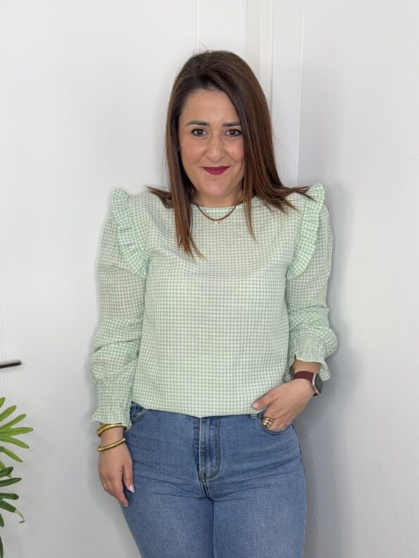 camisa cuadro vichy coquette romantica volantes moda mujer joven
