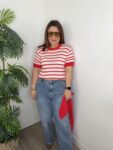 Jersey rayas pañoleta rojo marinero moda mujer tendencia joven