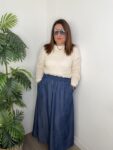 Jersey calado manga larga hilo algodón primavera moda mujer tendencia joven