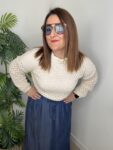 Jersey calado manga larga hilo algodón primavera moda mujer tendencia joven