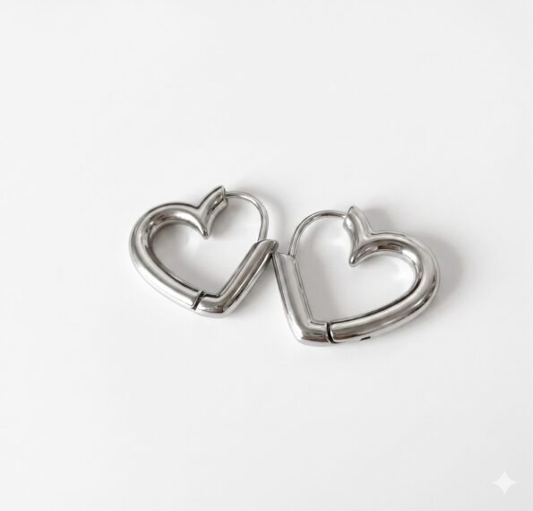 pendientes corazon acero